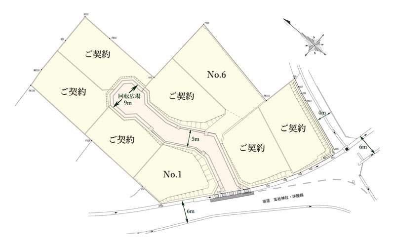 帖佐分譲地区割り図